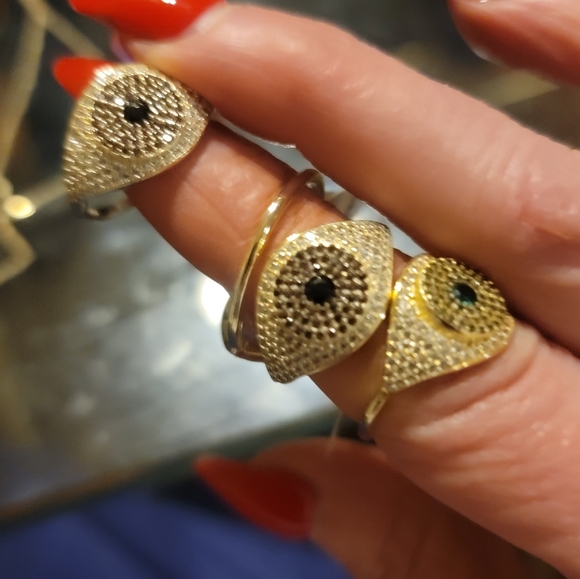 Melinda Maria Gold Necklace with Blue Evil Eye Necklace 79 Ring 52 Price For 1 - Picture 14 of 17